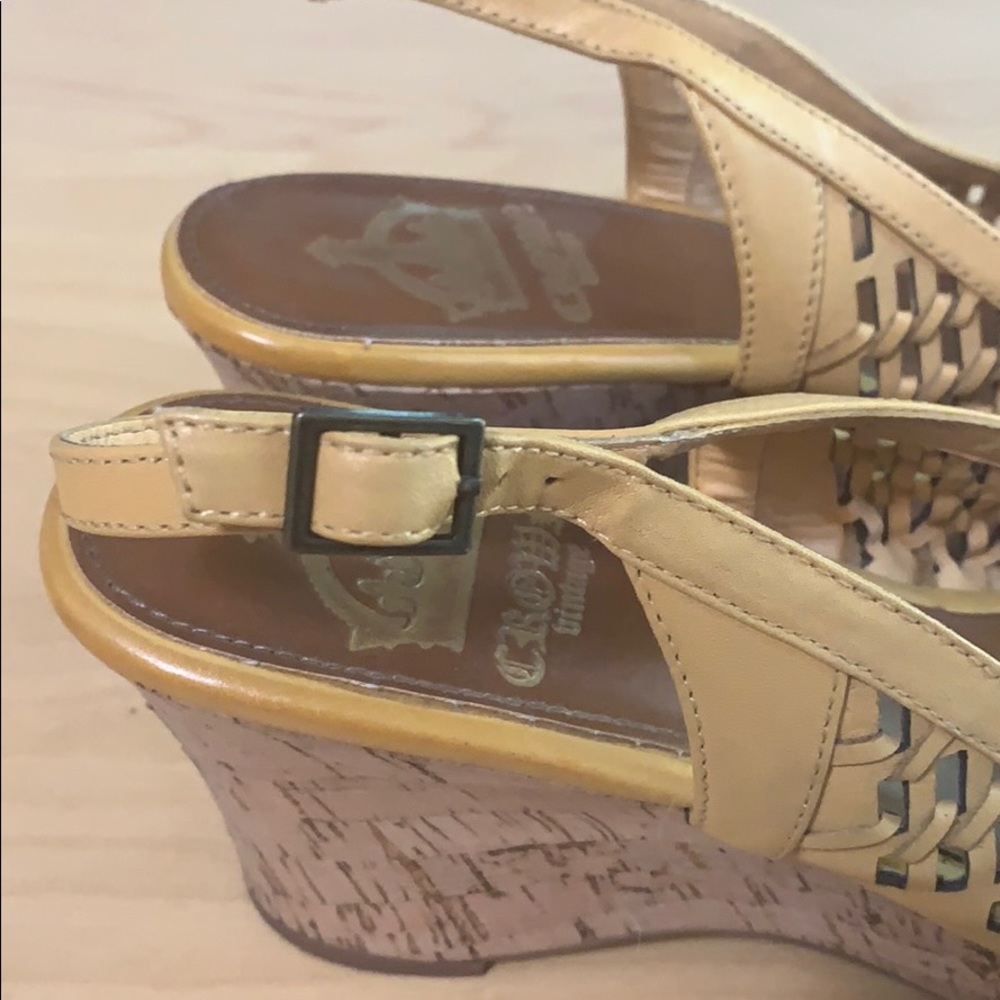 HP! π Yellow leather slingback wedges - Picture 5 of 5